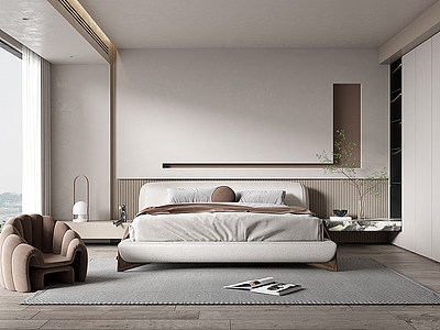 卧室双人床主卧模型3d模型