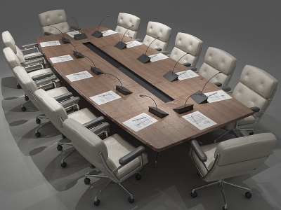 3d现代会议桌办公桌模型