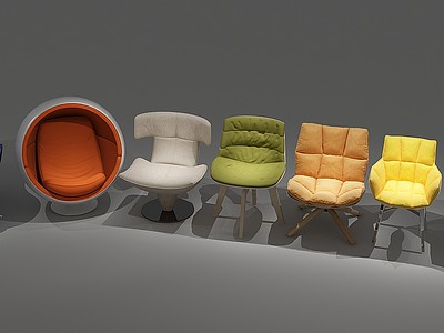 3d现代办公椅单椅休闲椅模型