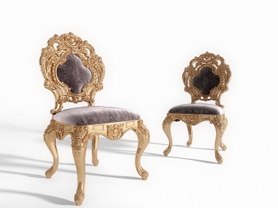 欧式古典欧式绒布单椅模型3d模型