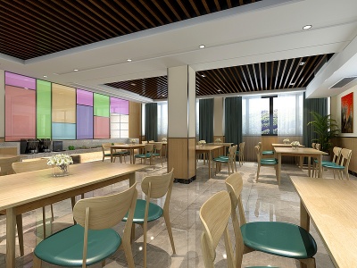 3d中式新中式餐饮空间模型