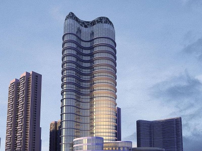 3d现代高层酒店办公商业模型