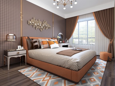3d现代卧室轻奢风格模型