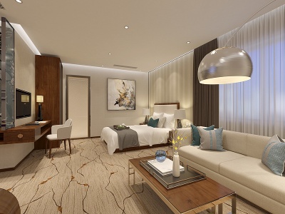 酒店大床房模型3d模型