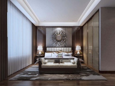 新中式现代中式卧室模型3d模型