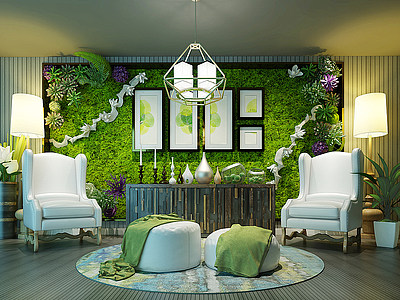 3d绿植墙植物墙模型
