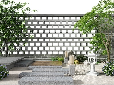 新中式庭院園林景觀模型3d模型