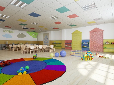 3d后现代中信幼儿园科教室模型