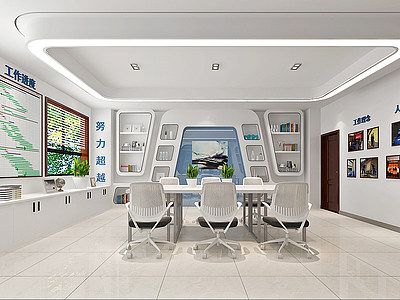 3d现代时尚办公室会议室模型