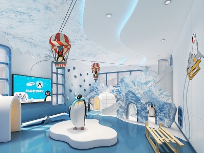企鹅主题游乐室模型3d模型