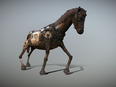 3d现代雕塑马匹模型