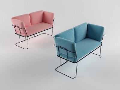 3d现代创意双人椅模型