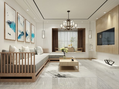 新中式客厅模型3d模型
