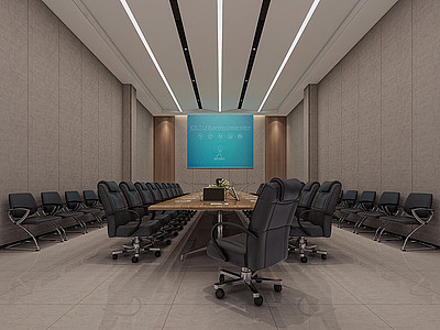 会议室模型办公桌椅模型3d模型