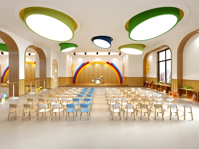 3d幼儿园多功能室模型