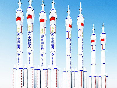 3d现代航空火箭模型