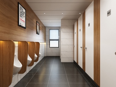 3d现代厕所公卫卫生间模型