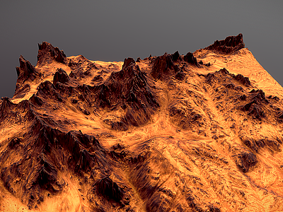 现代火山爆发模型3d模型