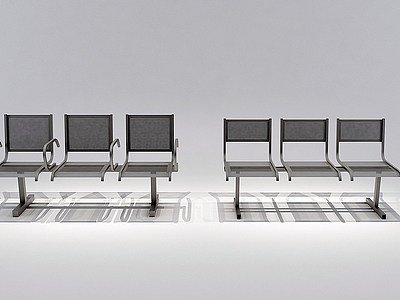 现代公共椅长条椅排椅模型3d模型