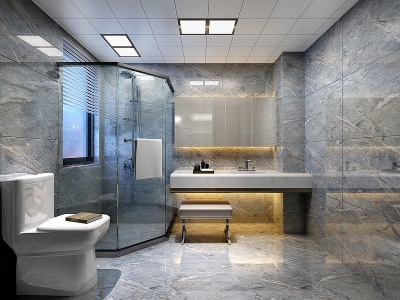 3d现代卫生间卫浴组合模型
