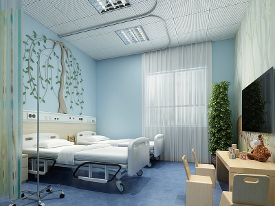 现代简约儿科医院病房模型3d模型