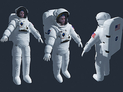 3d现代太空宇航员模型