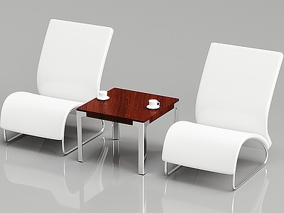 3d现代个性休闲桌椅组合模型