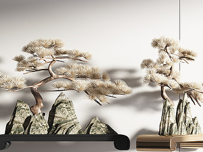 新中式雕塑摆件模型3d模型