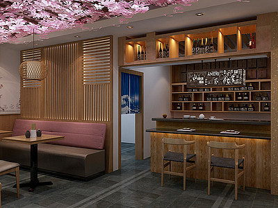 3d日式日料餐厅寿司料理模型