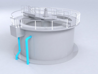 3d污水处理厂净化厂沉淀池模型