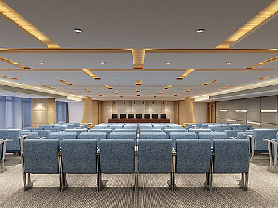 3d多功能会议室报告厅舞台模型
