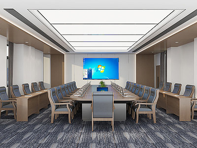3d现代会议室3模型