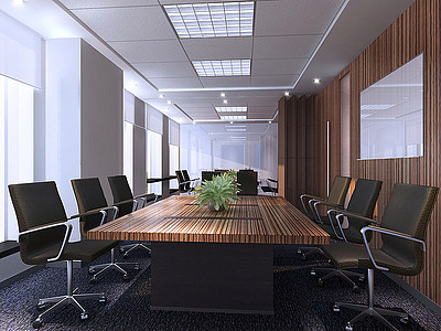 3d现代会议室会议桌模型