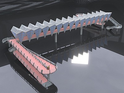 公共建筑设计天桥模型
