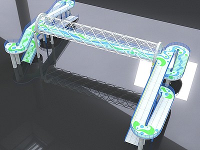 人行穿马路天桥模型3d模型