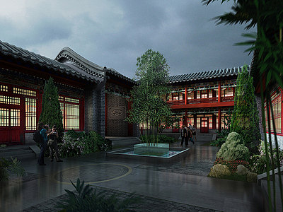 中式庭院住宅模型3d模型