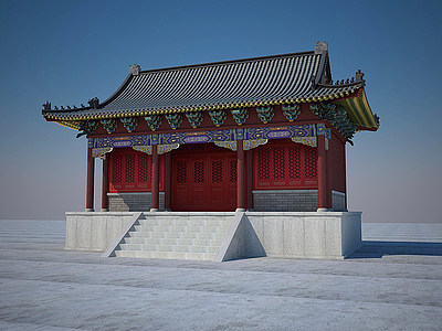 中式古建大殿模型3d模型