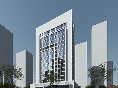 3d现代高层办公楼模型