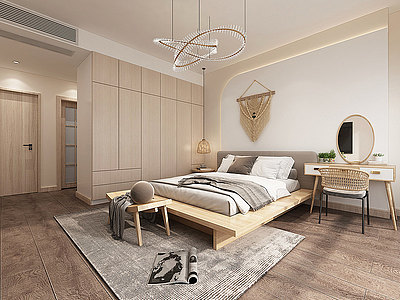 侘寂家居卧室模型3d模型
