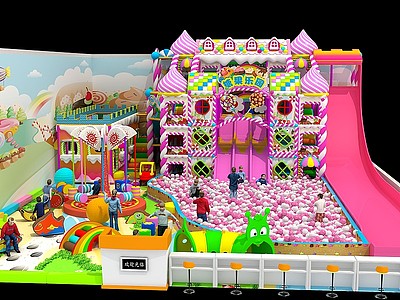 3d糖果淘气堡儿童乐园模型