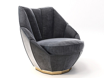 3d现代简欧式单人沙发模型