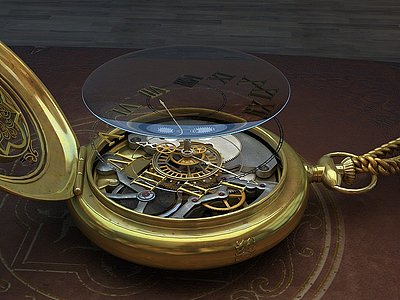 3d机械表钟表怀表闹钟模型