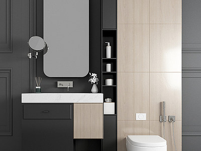 浴室柜洗手台大理石洗手台模型3d模型