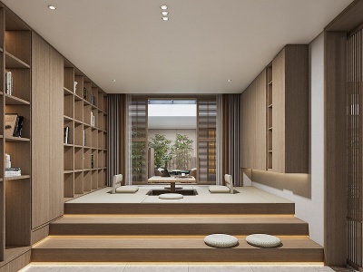 3d现代家居书房模型