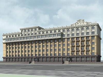 3d欧式办公楼宾馆改造模型