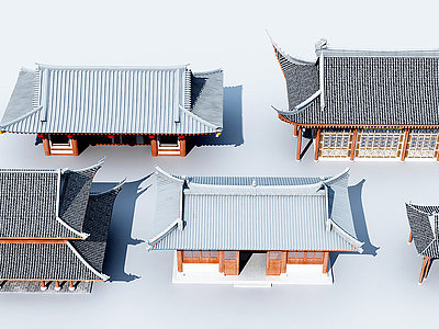 中式古建模型3d模型