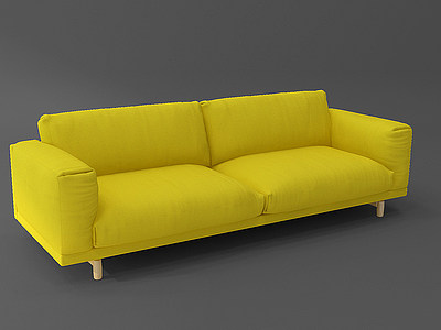 3d北欧现代双人布艺沙发模型