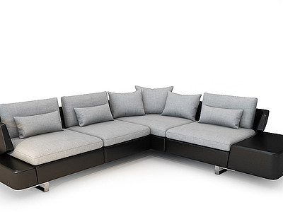 现代布艺转角多人沙发模型3d模型