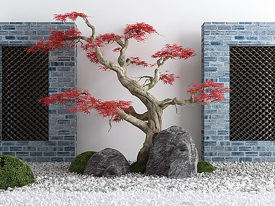 新中式庭院景观小品模型3d模型