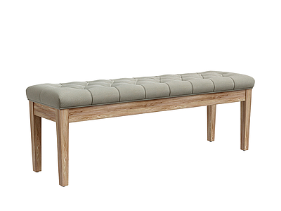 3d现代沙发长凳模型